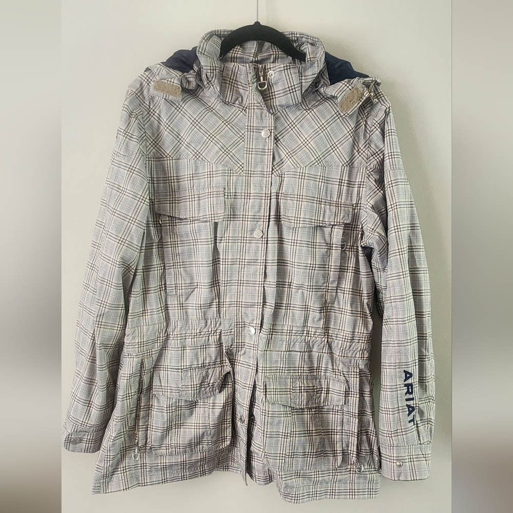 Ariat Plaid Jacket with Hood, Large